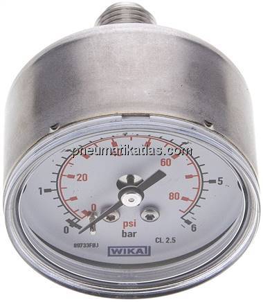 ES-Manometer waagerecht, 50mm, 0 - 6 bar, G 1/4"