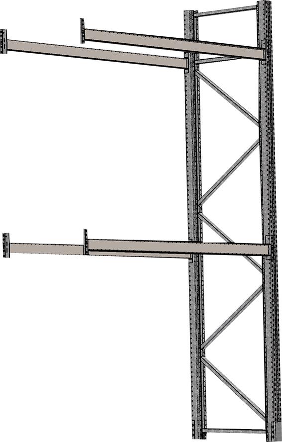 Palettenanbauregal verz. 1 Feld á 1825 mm H 4500xT 1100mm 4 Holme 2000 kg