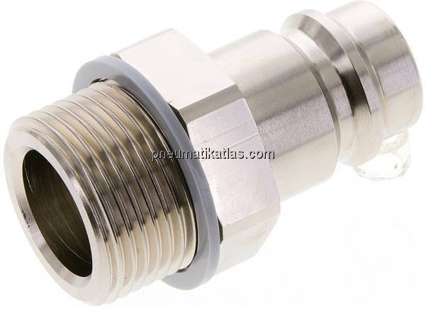 Kupplungsstecker (NW19) G 1"(AG), Messing vernickelt