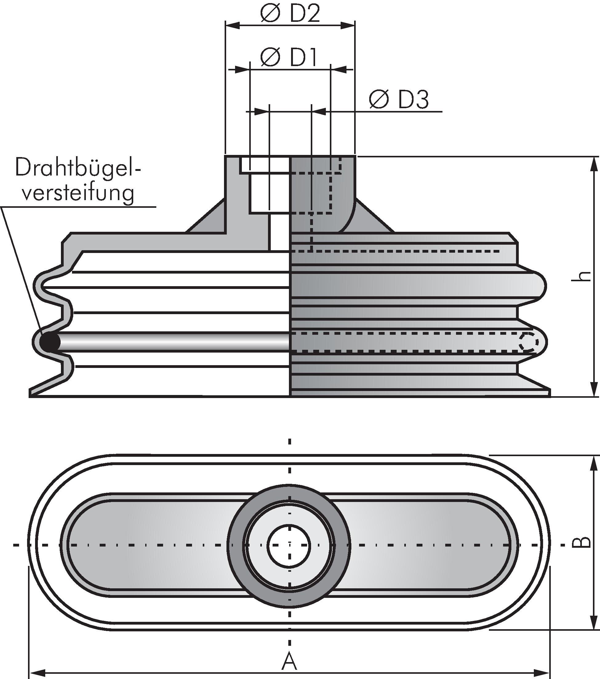 Zeichnung: Sauger mit Halter
