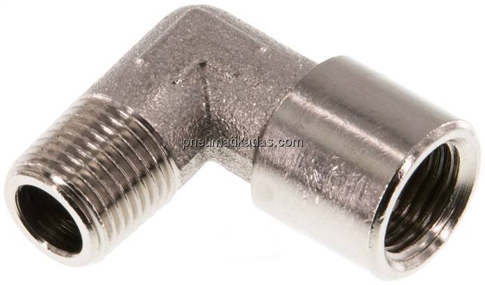 90°-Einschraubwinkel G 1/8"(IG)-R 1/8"(AG), Messing vernickelt