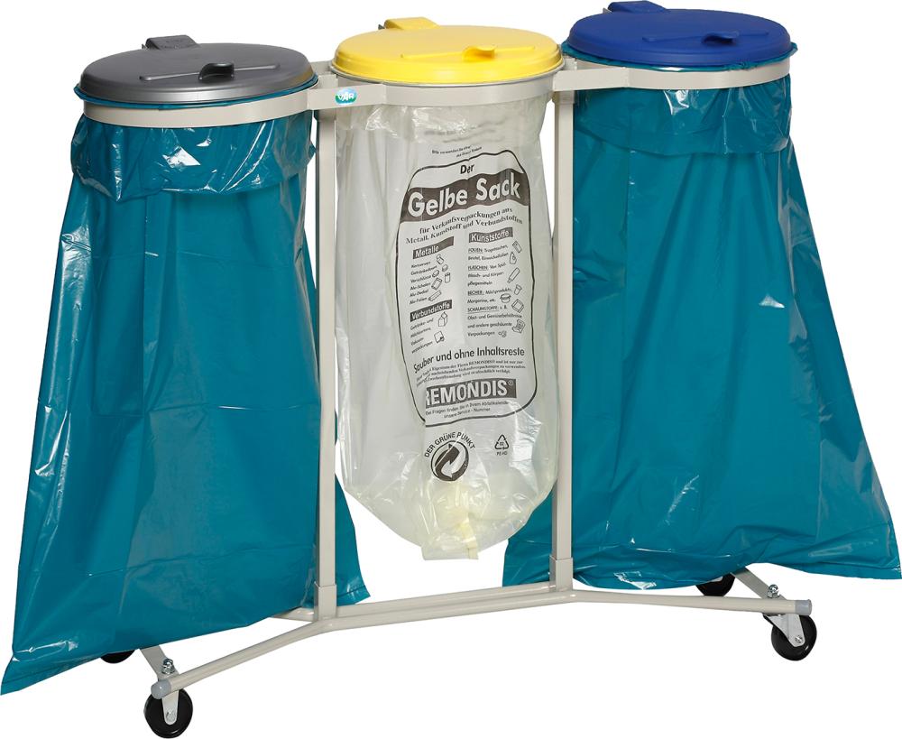 Abfallsammler 3x120 l verz. fahrbar H980 mm VAR