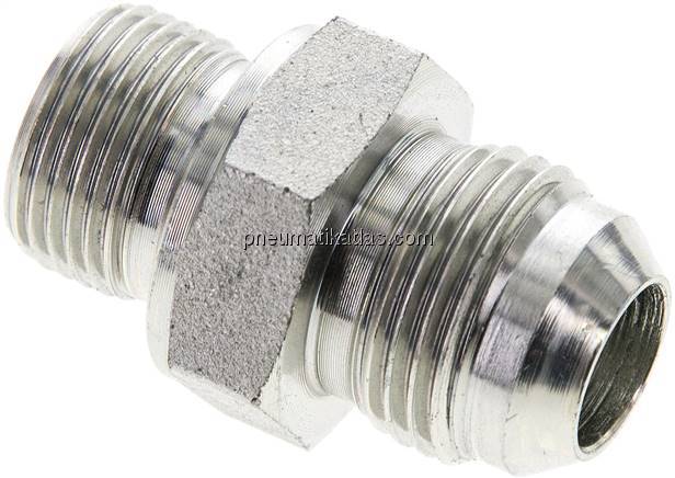 Doppelnippel M 20x1,5-UNF 7/8"-14(JIC), Stahl verzinkt