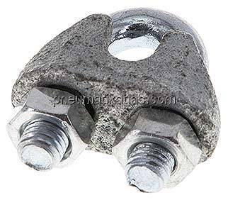 Drahtseilklemme f. 5,0mm Seil, M 5, B=11, Stahl verzinkt