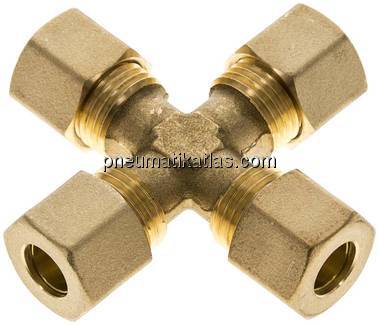 Kreuz-Klemmringverschraubung 10 (M16x1,5)mm, Messing