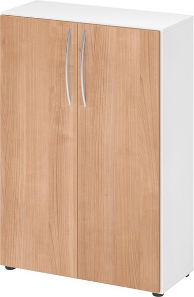 Schrank 4550 BM, 3OH K: Weiß /F: Nussb. 80x34,6x114,4 cm (BxTxH)