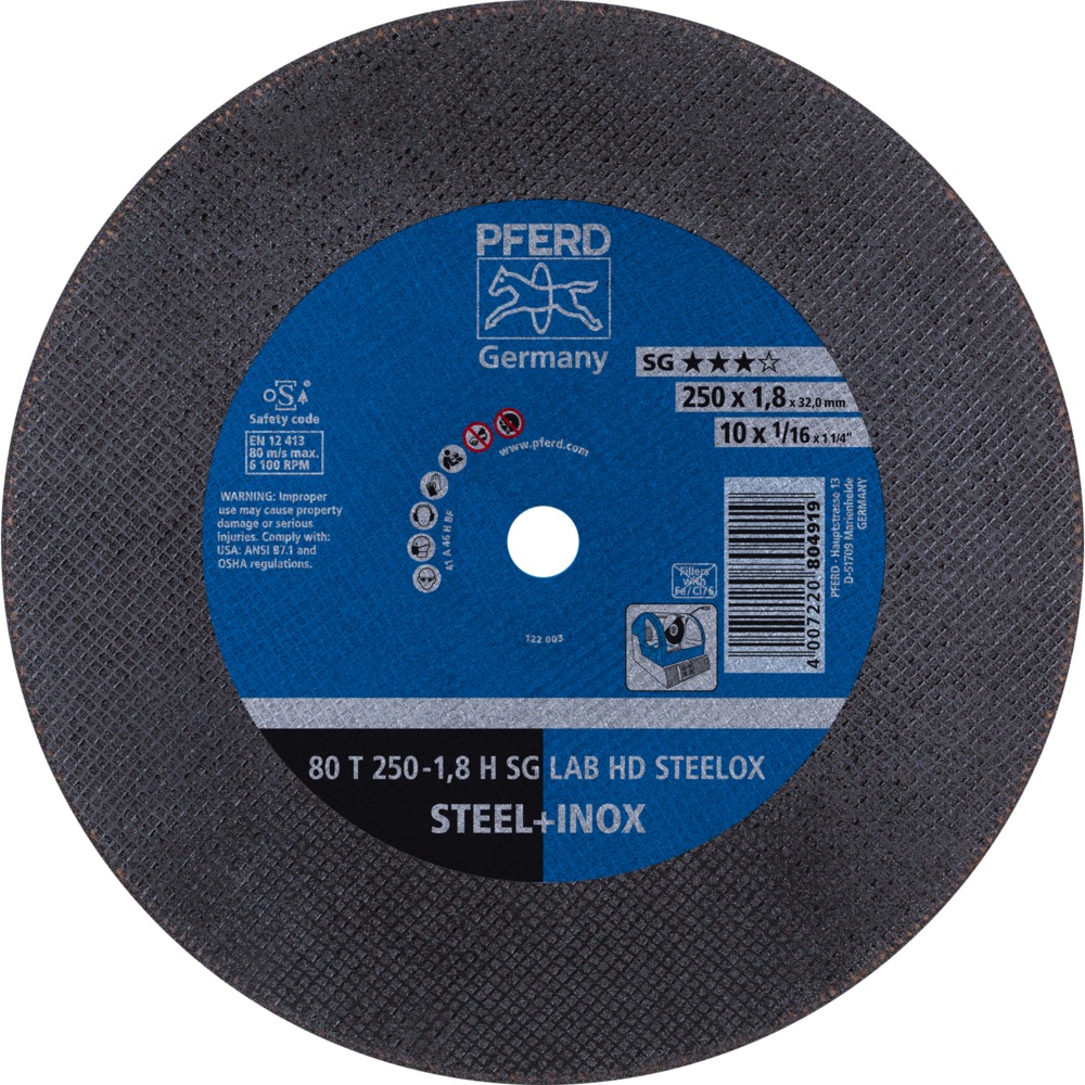 LABOR SG stat. Trennscheiben 80 T 250-1,8 H SG LAB HD STEELOX/32,0