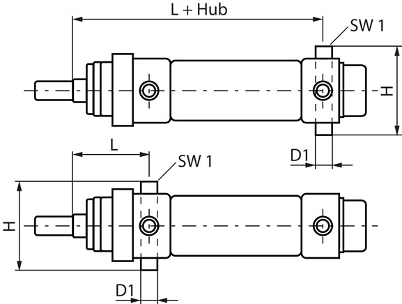 Zeichnung: Gewindebolzen (vorn oder hinten)