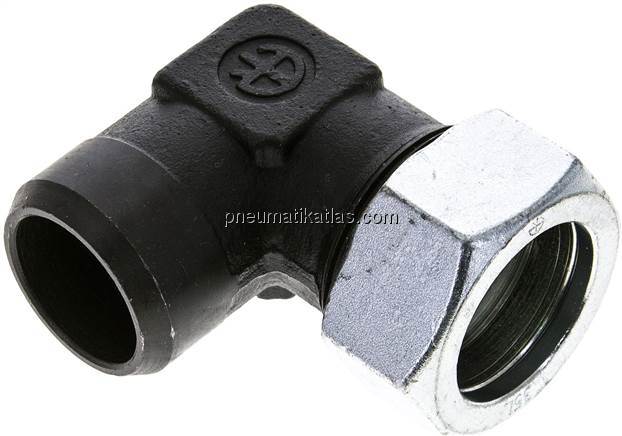 Winkel-Anschweißverschraubung 35 L (M45x2), Stahl phosphatiert