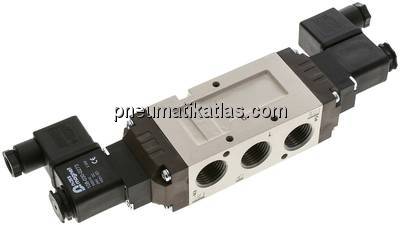 5/2-Wege Magnetventil, G 1/2", Impulsventil, 12 V DC