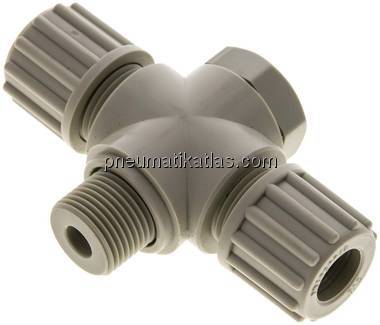 T-Verschraubung G 3/8"-12x10mm, Polypropylen, Hohlschraube