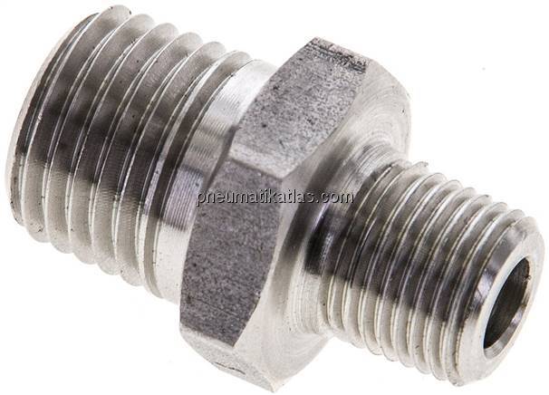 Doppelnippel NPT 1/4"-NPT 1/8", 1.4571