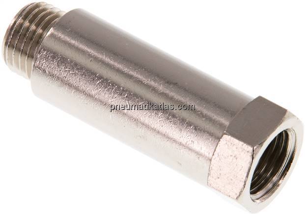 Gewindeverlängerung G 1/4"-43mm, Messing vernickelt