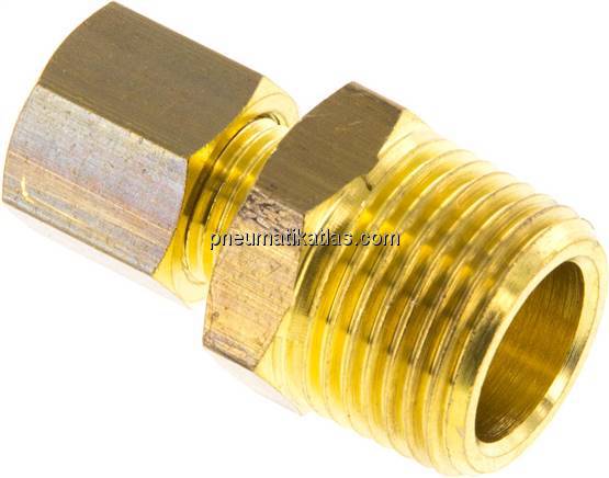 Gerade Klemmringverschraubung R 3/8"-6 (M10x1)mm, Messing