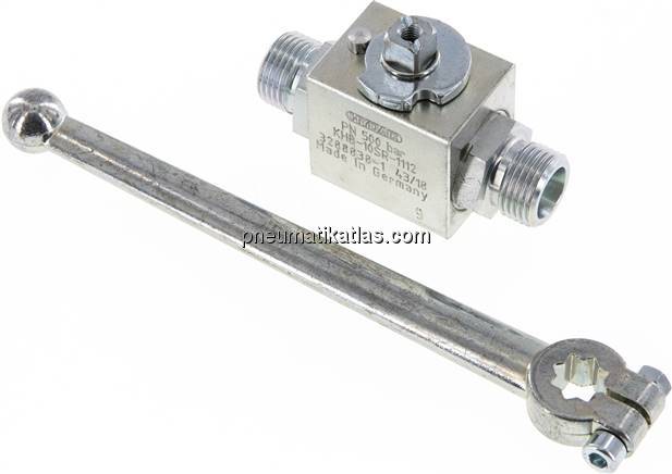 Hochdruck-Kugelhahn, Stahl, 10 S (M18x1,5), 0 - 500bar