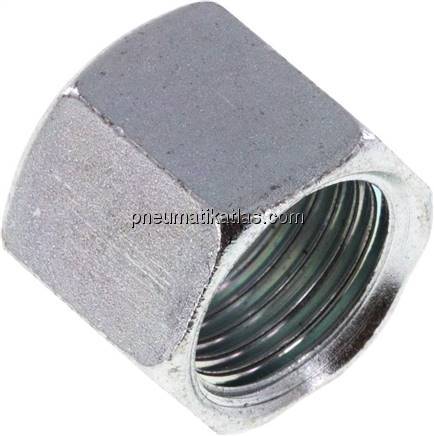 Überwurfmutter DN8, M 16x1,5, Bohrung 11,5mm, Stahl verzinkt