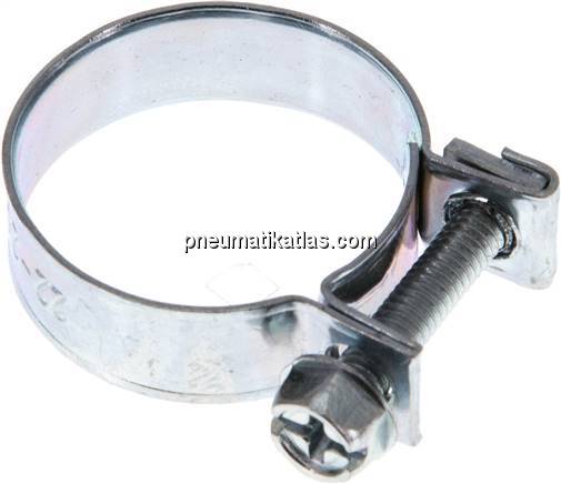 9mm Mini-Schlauchschelle, 22 - 24mm, Stahl verzinkt (W1)