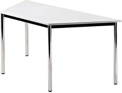 Trapeztisch lichtgrau/Chrom
