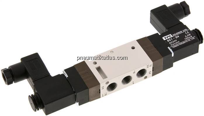 5/2-Wege Magnetventil, G 1/8", Impulsventil, 115 V AC