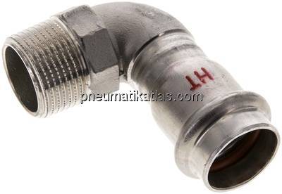 Pressfitting, Winkel, 22mm / R 3/4" AG, 1.4404