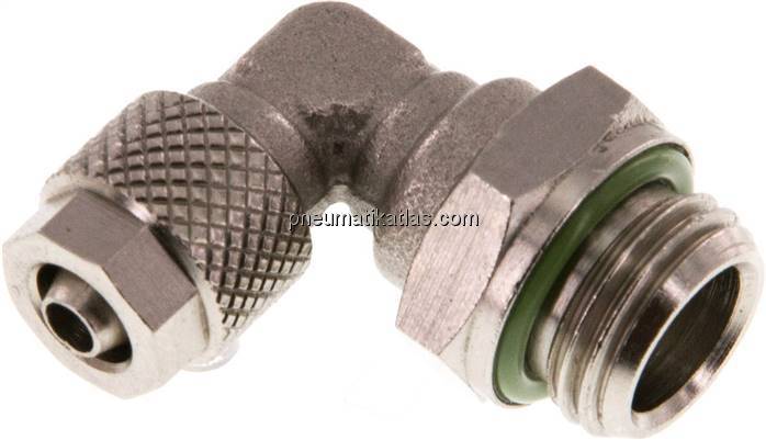 Winkel-Drehverschraubung G 1/4"-6x4mm, Messing vernickelt