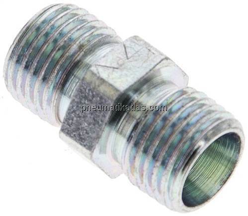 Gerade Schneidringverschraubung 6 LL (M10x1), ohne Mutter & Schneidring, Stahl v