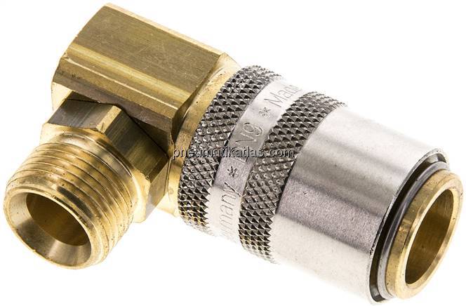 90°-Temperierkupplungsdose 13mm Zapfen,G 3/8"(AG)