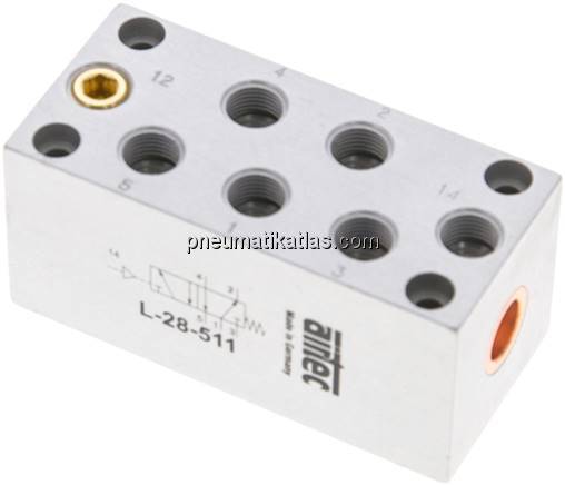 5/2-Wege Pneumatikventil G 1/8", Feder, Standard