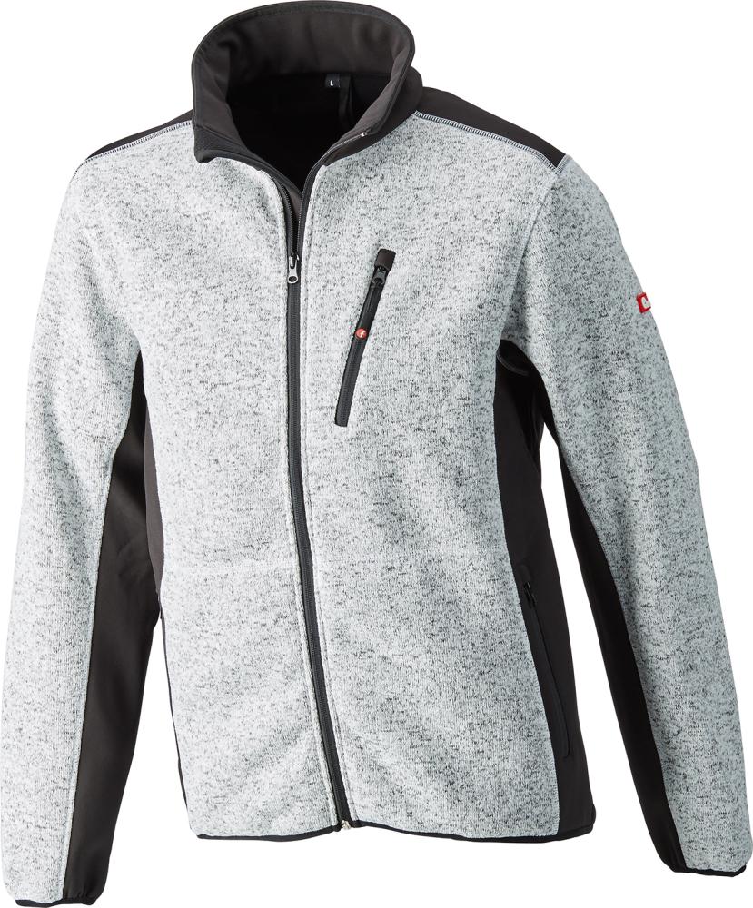 Strickjacke,Softshell,Gr.4XL,hellgrau-schw.,FORTIS