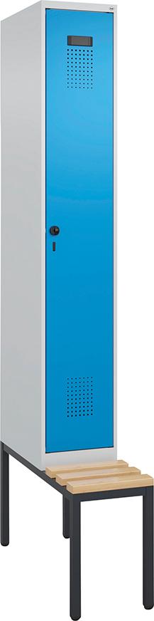 Spind Evolo PLUS 1 Abteil H2120xB300xT815mm RAL7035/RAL5012 /P1G/7021