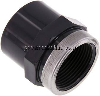 Klebe-Gewindemuffe, PVC-U, 40mmxRp 1-1/4" IG