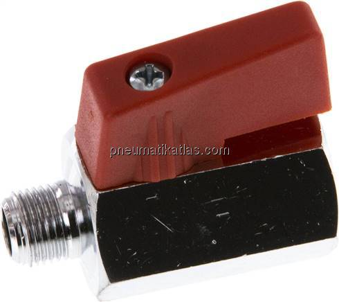 Messing-Minikugelhahn G 1/8" Innengewinde / Außengewinde, PN 15