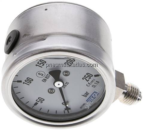 Gly.-Sicherheits-Manometer senkrecht,63mm, 0 - 250 bar