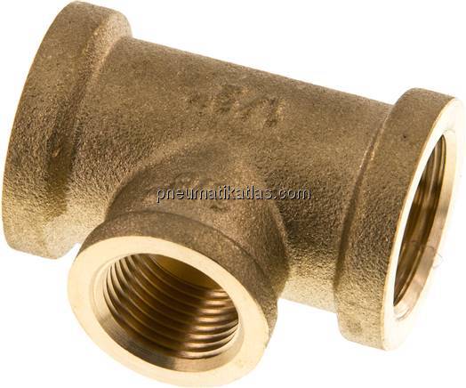 T-Stück Rp 1/2"-Rp 3/8"-Rp 1/2" (IG), Messing