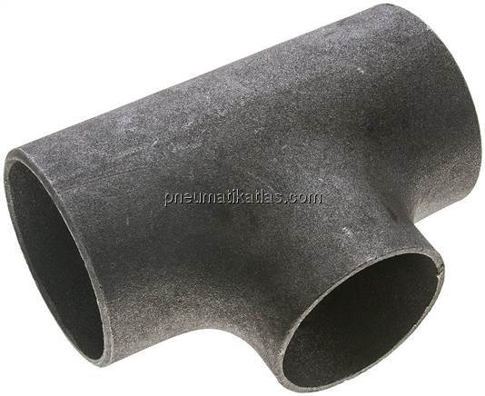 T-Stück 88,9x3,2mm - 76,1x2,9mm, P235GH-TC1 Stahl schwarz, nahtlos