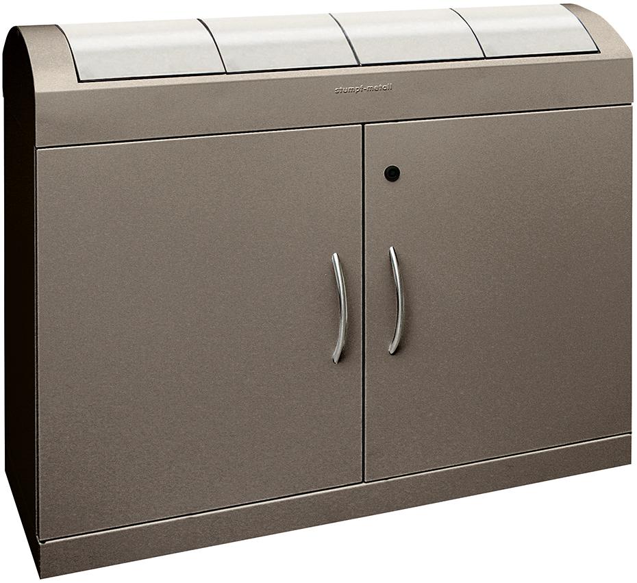 Wertstoffsammler TD4x45 l975x1100x320mm braun-V2A stumpf