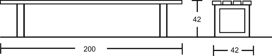 Hockerbank Modell 17 nord. Fichte imprägniert,lasiert