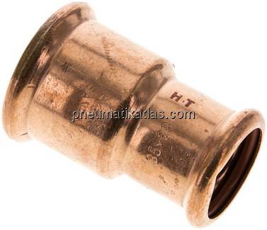 Pressfitting, Reduziermuffe, 35x28mm, Kupfer / Kupferlegierung