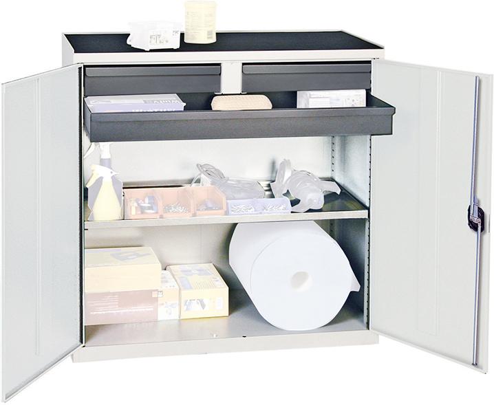 Werkzeugschrank 3 SL 1WA 1000x1000x500 mm grau stumpf