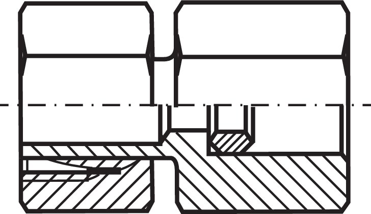 Zeichnung: Manometerverschraubung (zum Aufschraube