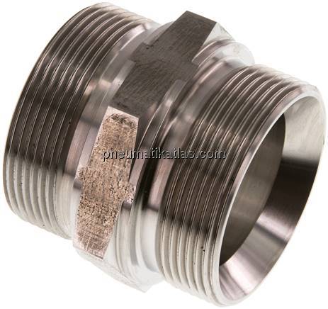 Hydraulik-Doppelnippel G 2"-G 2", 1.4571