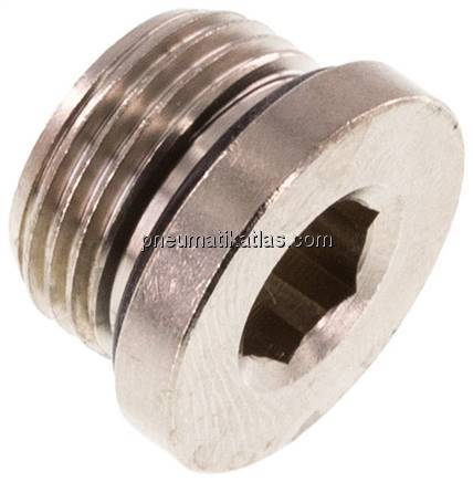 Verschlussstopfen Innenskt. G 3/8", Messing vernickelt