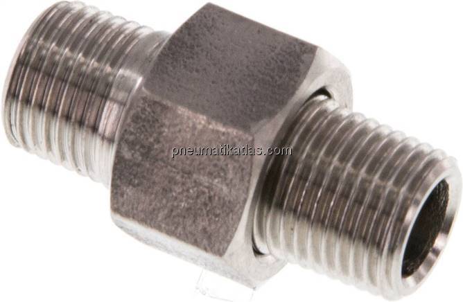 Doppelnippel trennbar R 1/8"-R 1/8", 1.4571 PN40, konisch dichtend