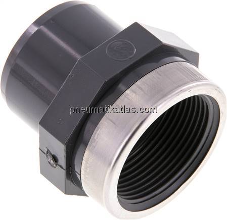 Klebe-Übergangsmuffennippel, PVC-U, 50mmxRp 1-1/2" IG