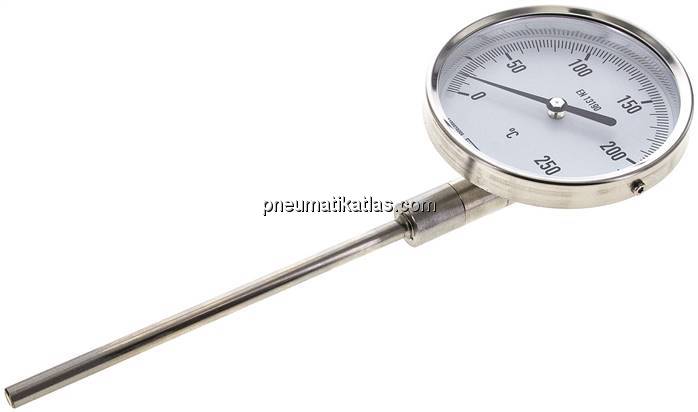 Bimetallthermometer, senkrecht D100/0 bis +250°C/160mm