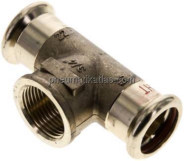 Pressfitting, T-Stück, 22mm, Rp 3/4" IG, Kupfer / Kupferlegierung