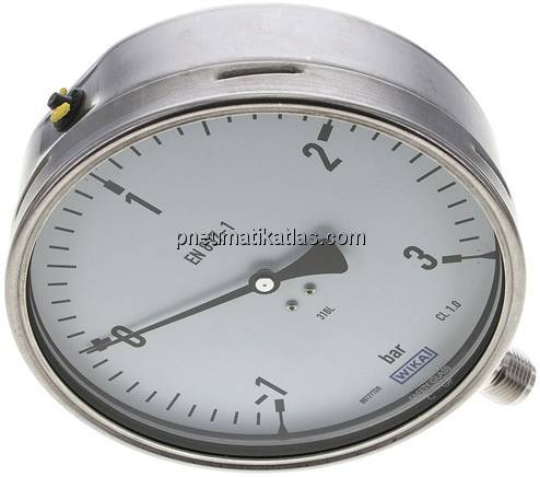 Chemie-Manometer senkrecht, 160mm, -1 bis 3 bar