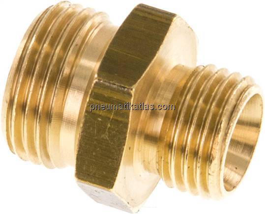 Doppelnippel G 3/8"-G 1/4", Messing/Rotguss