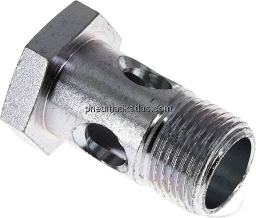 Hohlschraube 1-fach, M 18x1,5, Stahl verzinkt