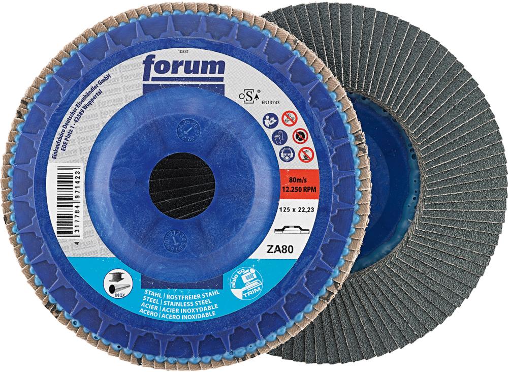Fächerschleifscheibe 125mm, gewölbt, ZK 80 trimmbar FORUM